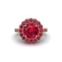 Ruby Double Halo Cathedral Engagement Ring - Deirdre No. 56 image 2