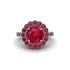 Ruby Double Halo Cathedral Engagement Ring - Deirdre No. 57 image 2