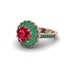 Emerald Double Halo Cathedral Engagement Ring - Deirdre No. 26 image 3