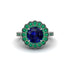 Emerald Double Halo Cathedral Engagement Ring - Deirdre No. 30 image 2