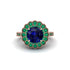 Emerald Double Halo Cathedral Engagement Ring - Deirdre No. 29 image 2