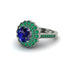 Emerald Double Halo Cathedral Engagement Ring - Deirdre No. 30 image 3
