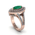 Marquise Emerald Double Halo Engagement Ring - Avah No. 5 image 2