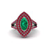 Marquise Emerald Double Halo Engagement Ring - Avah No. 51 image 1