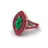 Marquise Emerald Double Halo Engagement Ring - Avah No. 50 image 3
