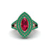 Marquise Ruby Double Halo Engagement Ring - Avah No. 26 image 1