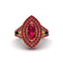 Marquise Ruby Double Halo Engagement Ring - Avah No. 55 image 1