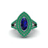 Marquise Sapphire Double Halo Engagement Ring - Avah No. 30 image 1