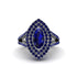 Marquise Sapphire Double Halo Engagement Ring - Avah No. 75 image 1