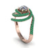 Diamond Double Halo Swirling Engagement Ring - Serena No. 17 image 2