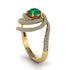 Emerald Double Halo Swirling Engagement Ring - Serena No. 4 image 2