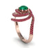 Emerald Double Halo Swirling Engagement Ring - Serena No. 50 image 2