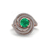 Emerald Double Halo Swirling Engagement Ring - Serena No. 5 image 3