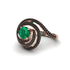 Emerald Double Halo Swirling Engagement Ring - Serena No. 35 image 1