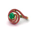 Emerald Double Halo Swirling Engagement Ring - Serena No. 49 image 1