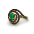 Emerald Double Halo Swirling Engagement Ring - Serena No. 34 image 1