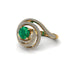 Emerald Double Halo Swirling Engagement Ring - Serena No. 4 image 1