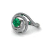 Emerald Double Halo Swirling Engagement Ring - Serena No. 6 image 1