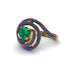 Emerald Double Halo Swirling Engagement Ring - Serena No. 64 image 1