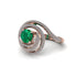 Emerald Double Halo Swirling Engagement Ring - Serena No. 5 image 1