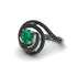 Emerald Double Halo Swirling Engagement Ring - Serena No. 36 image 1