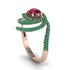 Ruby Double Halo Swirling Engagement Ring - Serena No. 26 image 2