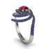 Ruby Double Halo Swirling Engagement Ring - Serena No. 72 image 2