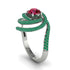 Ruby Double Halo Swirling Engagement Ring - Serena No. 27 image 2