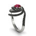 Ruby Double Halo Swirling Engagement Ring - Serena No. 42 image 2