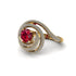 Ruby Double Halo Swirling Engagement Ring - Serena No. 10 image 1