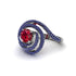 Ruby Double Halo Swirling Engagement Ring - Serena No. 72 image 1