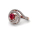 Ruby Double Halo Swirling Engagement Ring - Serena No. 11 image 1