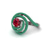 Ruby Double Halo Swirling Engagement Ring - Serena No. 27 image 1