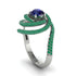 Sapphire Double Halo Swirling Engagement Ring - Serena No. 30 image 2