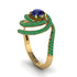Sapphire Double Halo Swirling Engagement Ring - Serena No. 28 image 2