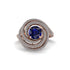 Sapphire Double Halo Swirling Engagement Ring - Serena No. 14 image 3