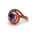 Sapphire Double Halo Swirling Engagement Ring - Serena No. 58 image 1