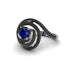 Sapphire Double Halo Swirling Engagement Ring - Serena No. 45 image 1