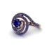 Sapphire Double Halo Swirling Engagement Ring - Serena No. 74 image 1