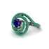 Sapphire Double Halo Swirling Engagement Ring - Serena No. 30 image 1