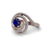 Sapphire Double Halo Swirling Engagement Ring - Serena No. 14 image 1