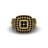 Black Diamond Double Halo Engagement Ring - Millie No. 7 image 2
