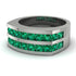 Emerald Double Row Wedding Band - Kai No. 6 image 2