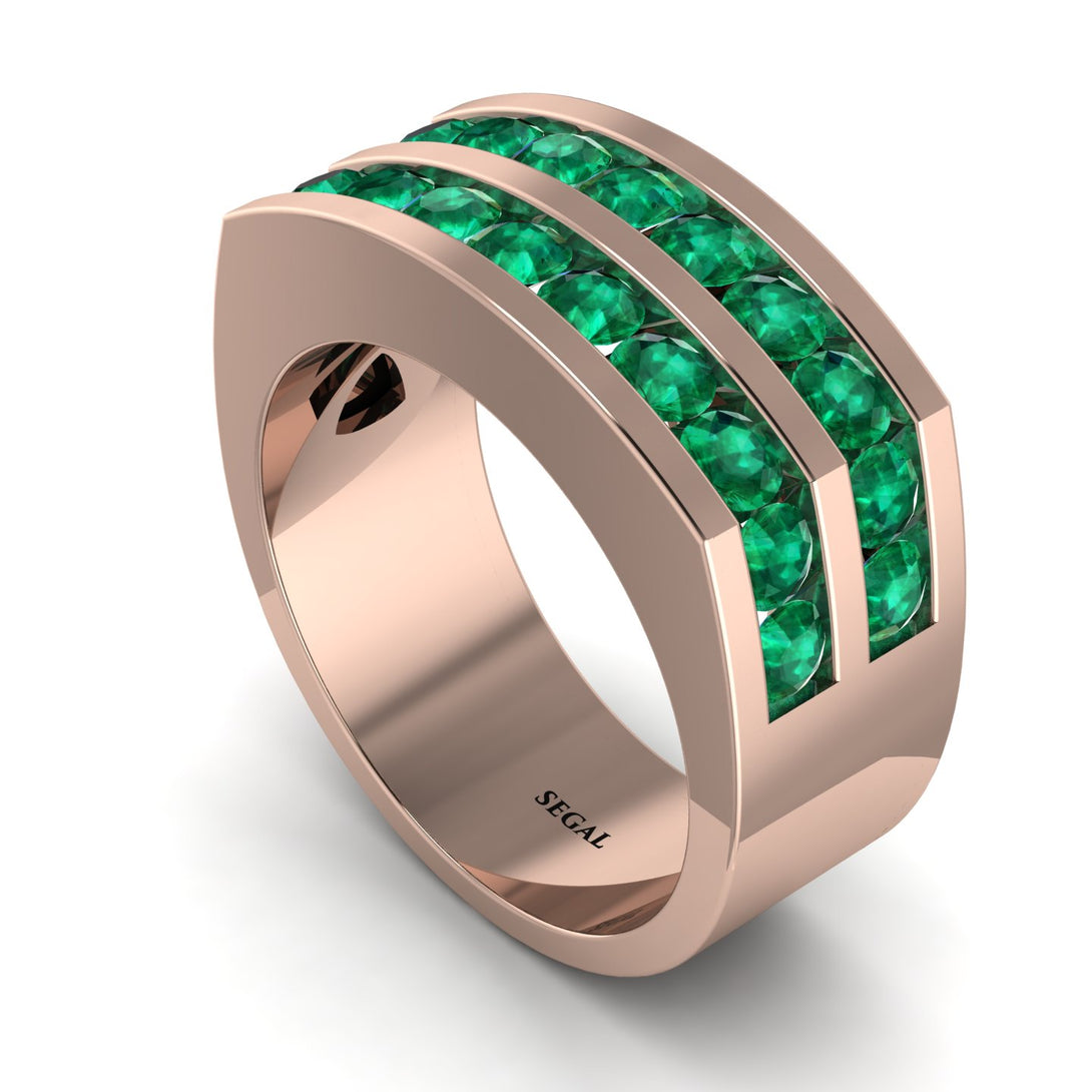 Emerald Double Row Wedding Band - Kai No. 5