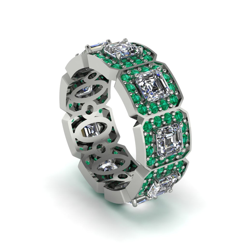 Emerald-Cut Diamond Eternity Wedding Ring - Fatima No. 18