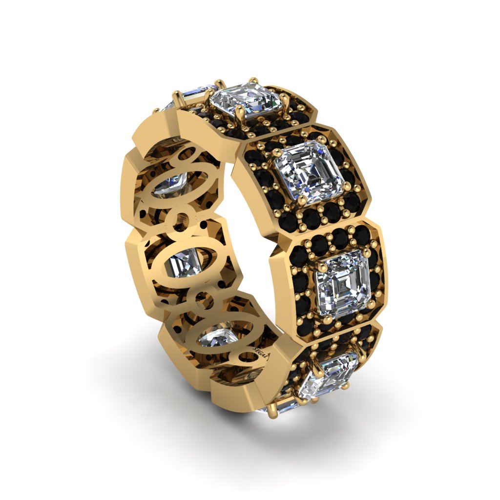 Emerald-Cut Diamond Eternity Wedding Ring - Fatima No. 31