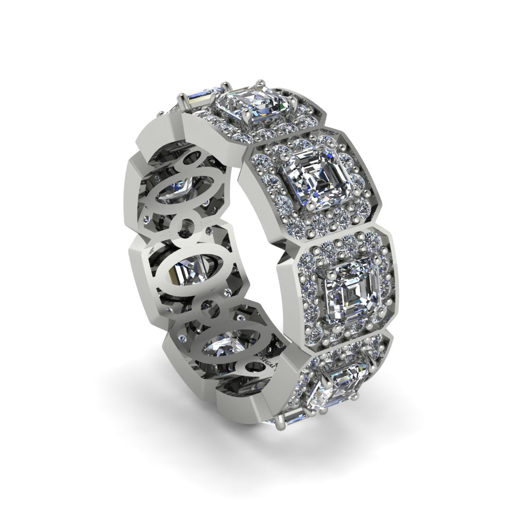 Emerald-Cut Diamond Eternity Wedding Ring - Fatima No. 3
