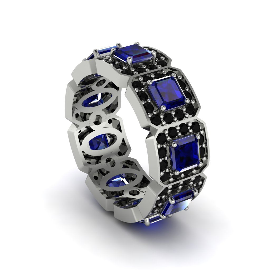 Emerald-Cut Sapphire Eternity Wedding Ring - Fatima No. 45