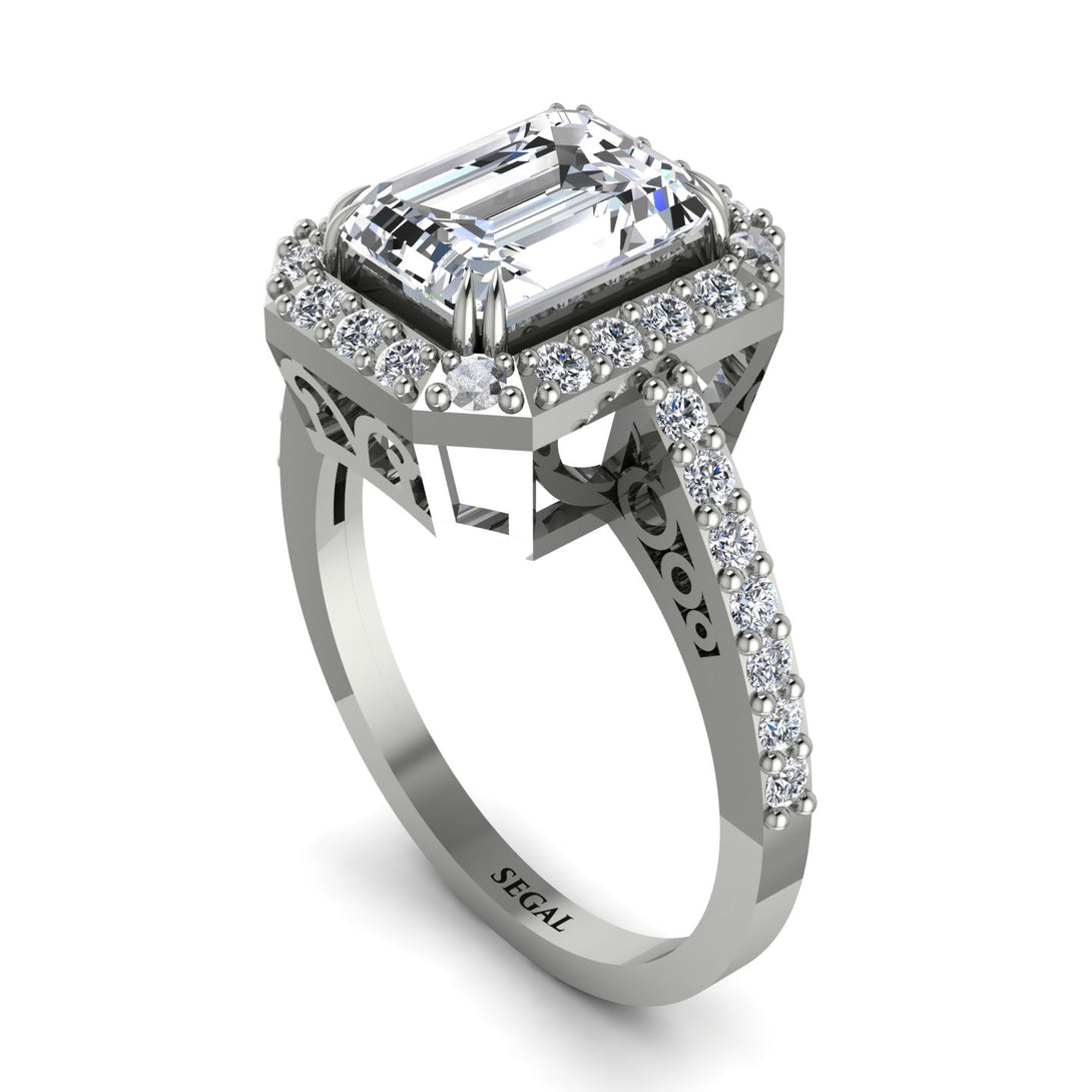 Emerald Cut Diamond Vintage-Inspired Engagement Ring - Addilyn No. 3