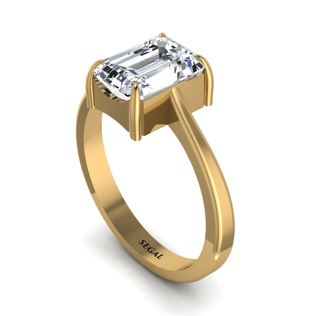 Emerald Cut Diamond Solitaire Engagement Ring - Lana No. 1